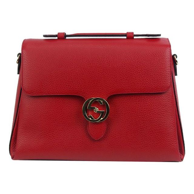 (WMNS) GCCI Double G Buckle Leather Messenger Bag Chain Large Red Handbag 510306-CAO0G-6420