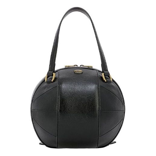 (WMNS) GCCI Unisex Leather Enamel Logo Handbag Black 536110-0PL0T-1000