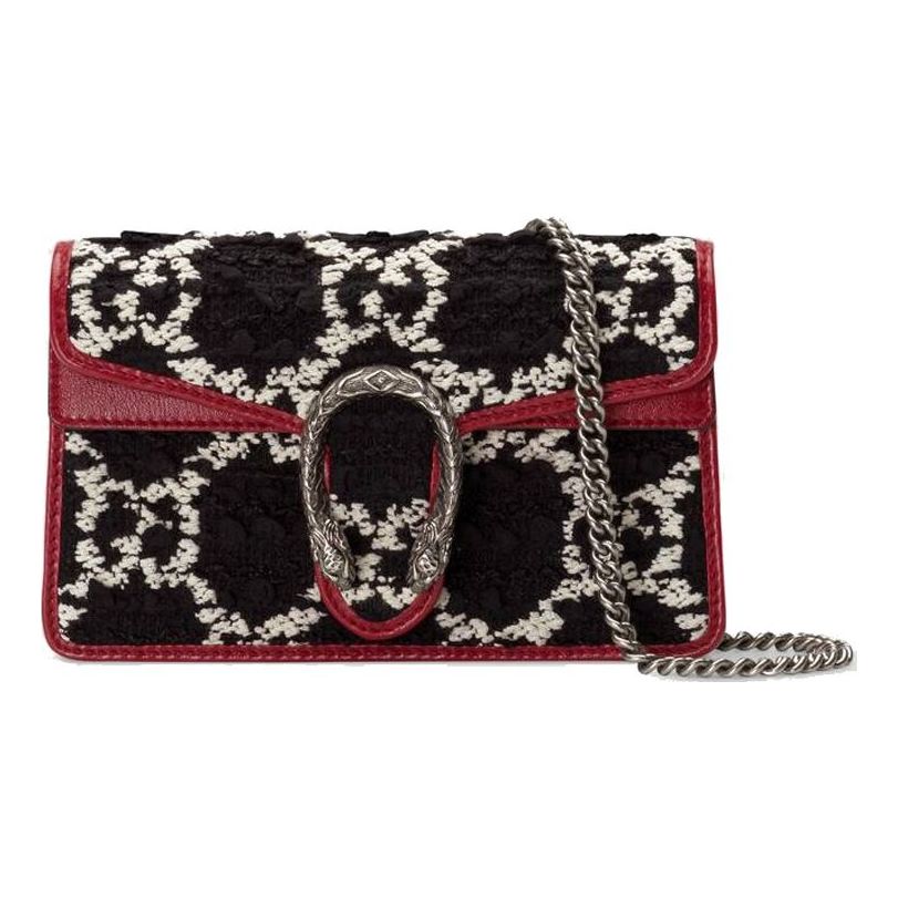 (WMNS) GCCI Dionysus Tiger Head Logo Chain Shoulder Messenger Bag Mini Black / Red 476432-HS8AN-1164