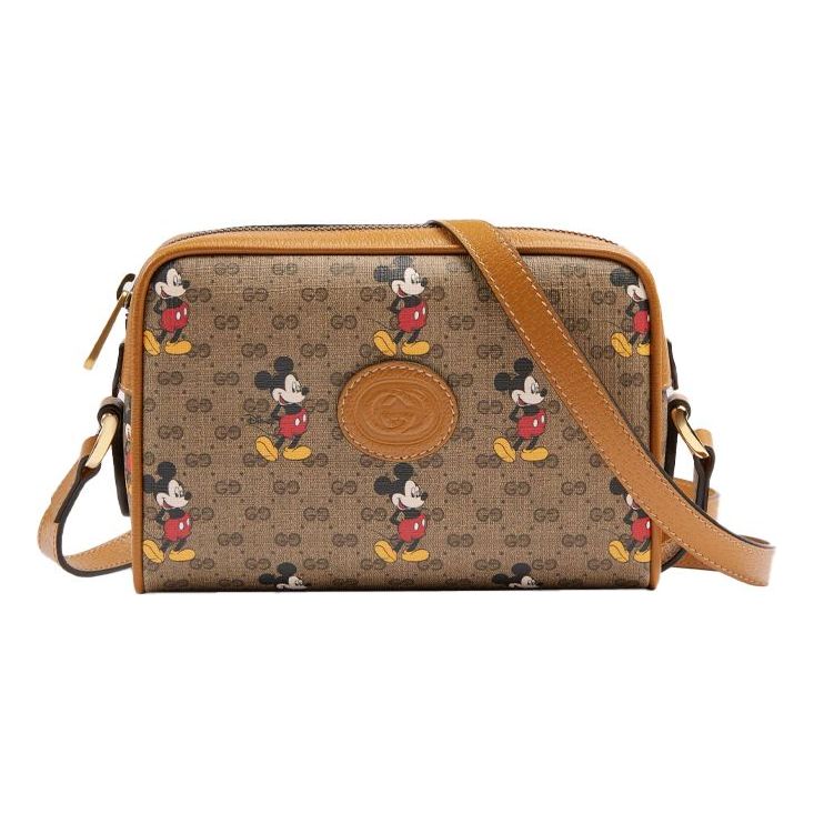(WMNS) GCCI x Disney Mickey Prints Single Shoulder Bag Light Brown 602536-HWUBM-8559