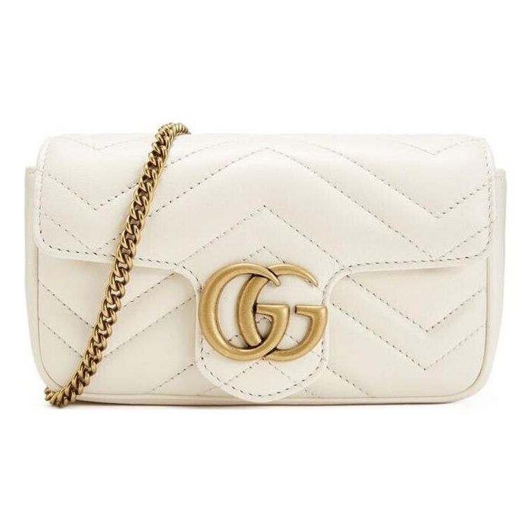 (WMNS) GCCI Silver GG Marmont Leather Tote Bag 'White' 476433-DSVRT-9022