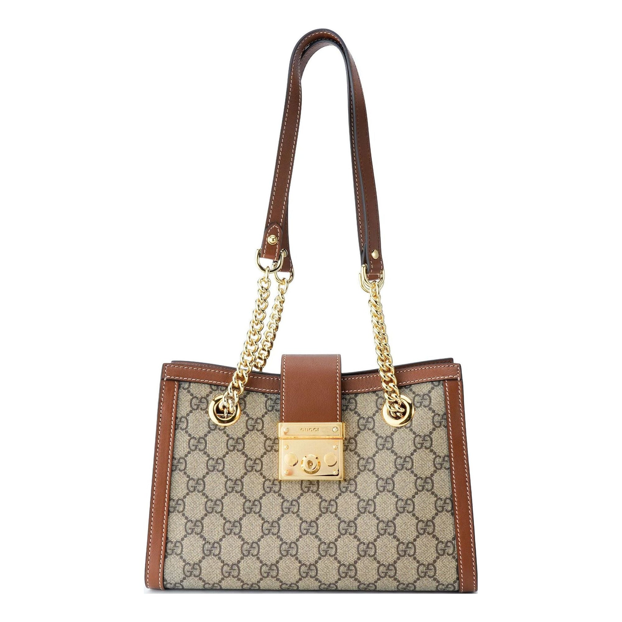 (WMNS) GCCI Padlock GG Bag Small-Size Brown 498156-KHNKG-8534