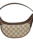 (WMNS) GCCI Ophidia Retro Logo Stripe Webbing Canvas Armpit Ebony / Brown Shoulder Bag 658551-96IWG-8745