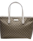 (WMNS) GCCI Logo Leather Logo Canvas Large Capacity Tote Shoulder Bag Ebony / White Handbag 211137-KGDHR-9761