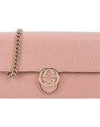 (WMNS) GCCI Logo Double G Leather WOC Chain Shoulder Messenger Bag Pink Classic 510314-CAO0G-5806