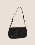 CHRISTIAN D1OR BLACK & BROWN COW PRINT MALICE SHOULDER BAG