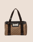CHRISTIAN D1OR 2005 BROWN D1ORISSIMO CANVAS STREET CHIC BOSTON BAG