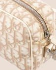 CHRISTIAN D1OR 2004 D1ORISSIMO BEIGE FLORAL EMBROIDERED CROSSBODY BAG