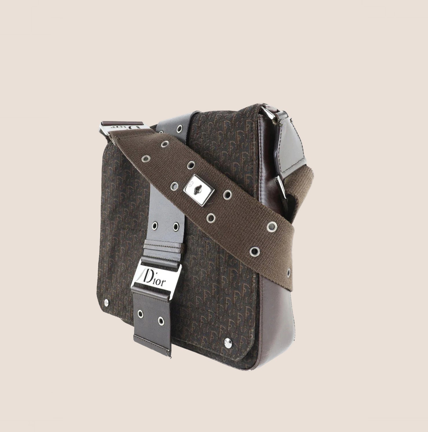 CHRISTIAN D1OR 2005 BROWN D1ORISSIMO STREET CHIC CROSSBODY BAG