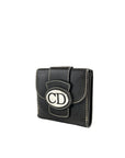 Christian D1OR CD Logo Leather Folded Wallet Brown Vintage 8jdhim