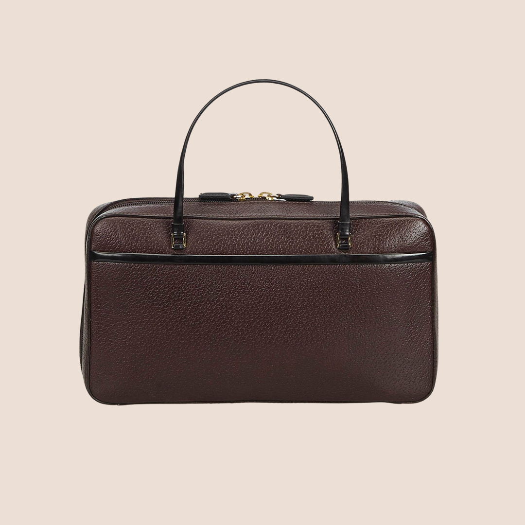 CHRISTIAN D1OR 2000 BROWN LEATHER CD HANDBAG