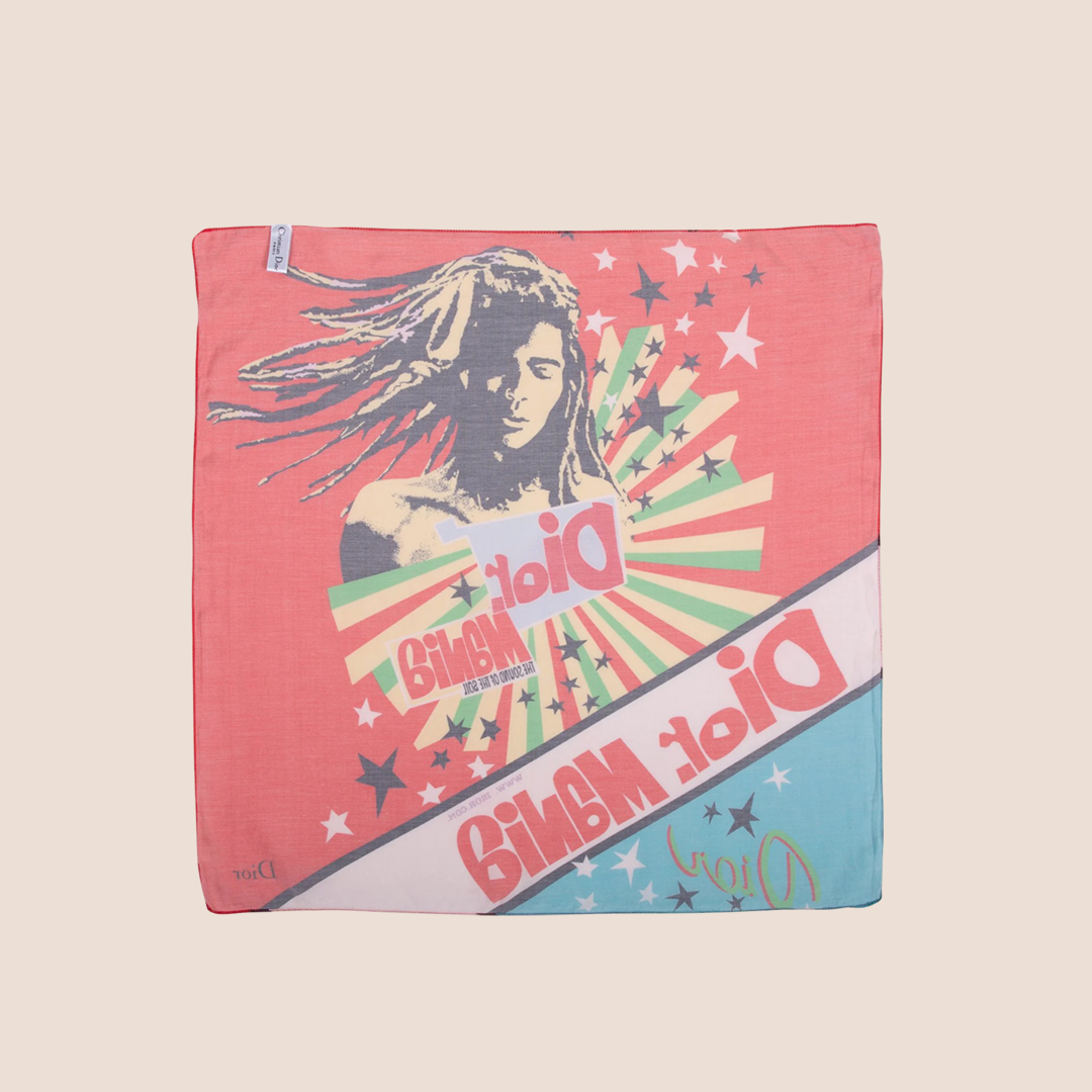 CHRISTIAN D1OR 2004 RASTA MANIA SILK SQUARE SCARF