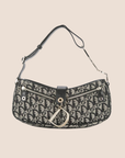 CHRISTIAN D1OR 2004 NAVY D RING SHOULDER BAG