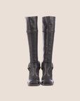 CHRISTIAN D1OR 2000 BLACK LEATHER HARNESS BOOTS