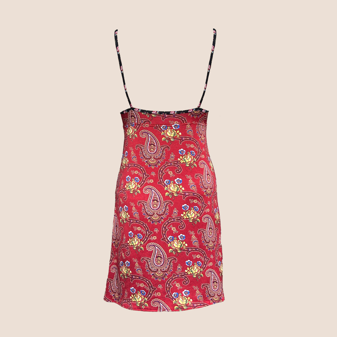 CHRISTIAN D1OR 2002 RED BANDANA MINI DRESS