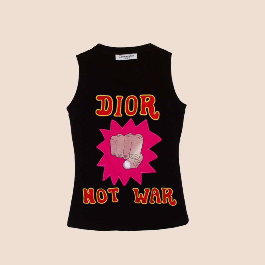 CHRISTIAN D1OR 'D1OR NOT WAR' TANK TOP