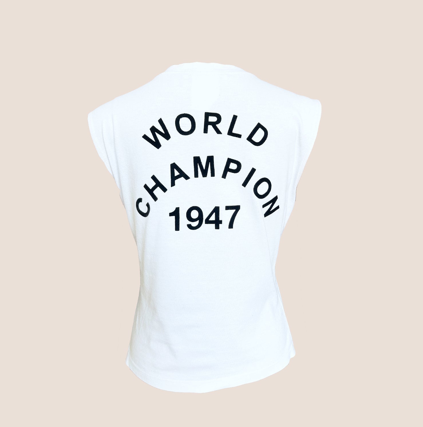 CHRISTIAN D1OR "J'ADORE D1OR" WHITE SLEEVELESS TANK TOP