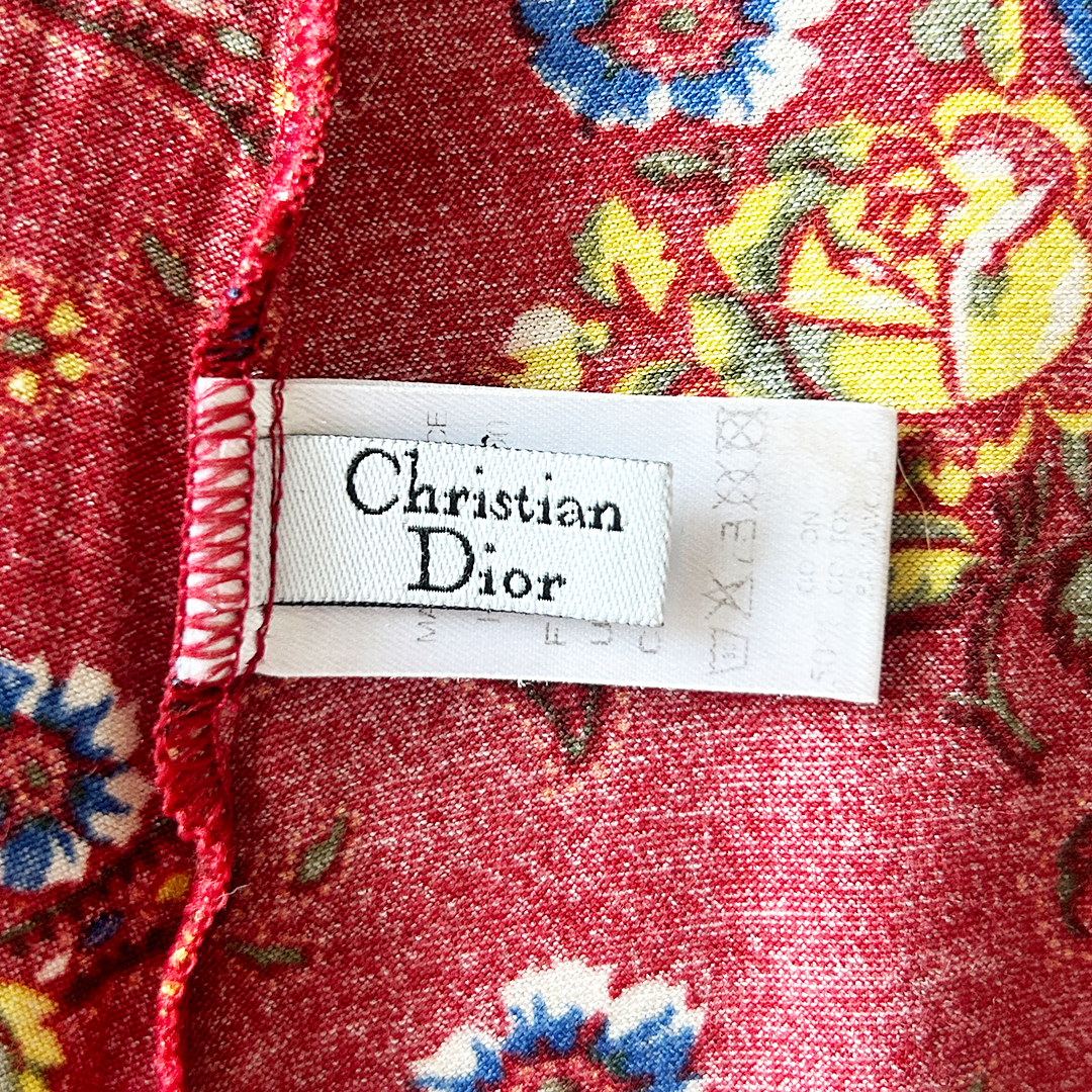 CHRISTIAN D1OR 2002 RED BANDANA MINI DRESS