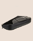 CHRISTIAN D1OR BLACK PERFORATED LEATHER CADILLAC SADDLE BAG
