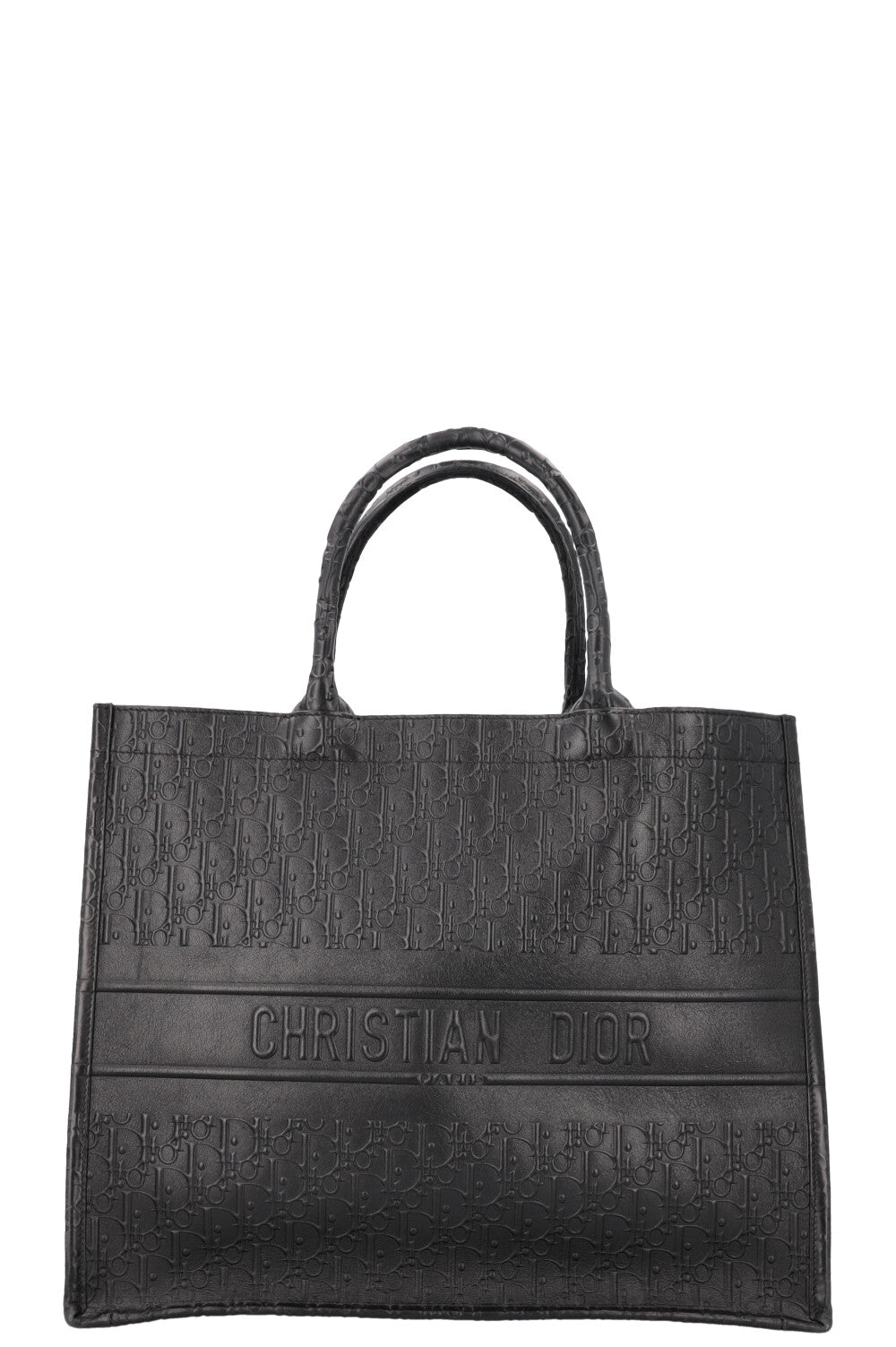 CHRISTIAN D1OR Book Tote Large Leather Black