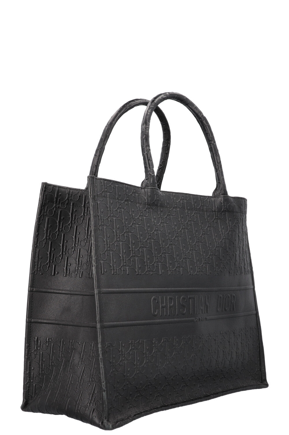 CHRISTIAN D1OR Book Tote Large Leather Black