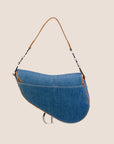 CHRISTIAN D1OR 2005 DENIM EMBROIDERED SADDLE BAG