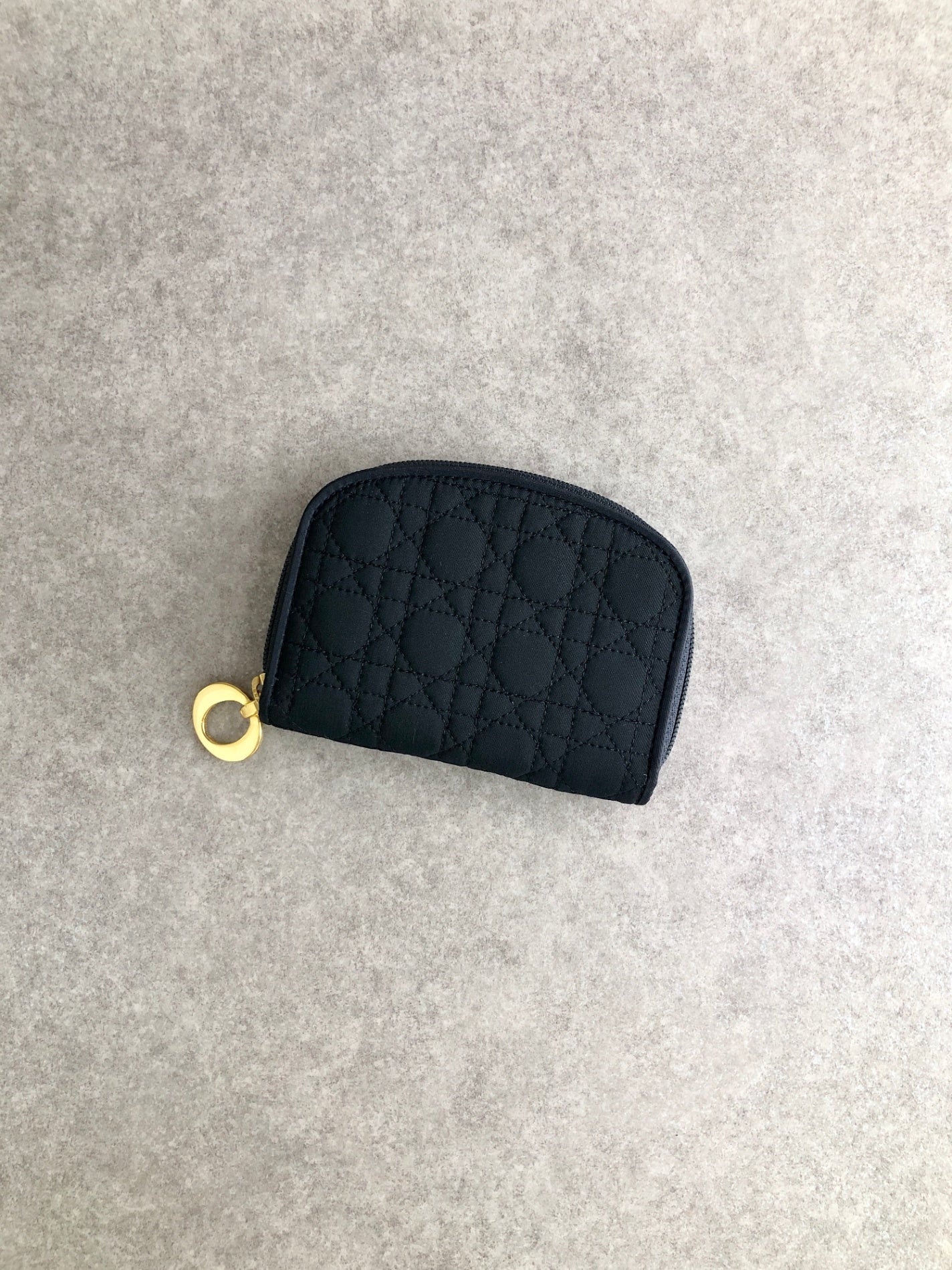 Christian D1OR Cannage Key Case Black Vintage u2kyvi