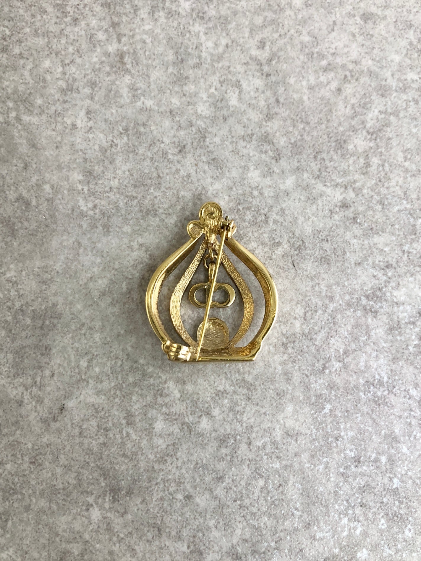 Christian D1OR Brooch Gold Vintage cejdz6