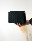 Christian D1OR Cannage Nylon Pouch Black Vintage mfwz62