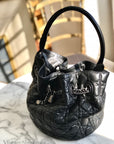 Christian D1OR Cannage Lady D1OR Padlock Charm Bucket Totebag Black Vintage txf4va