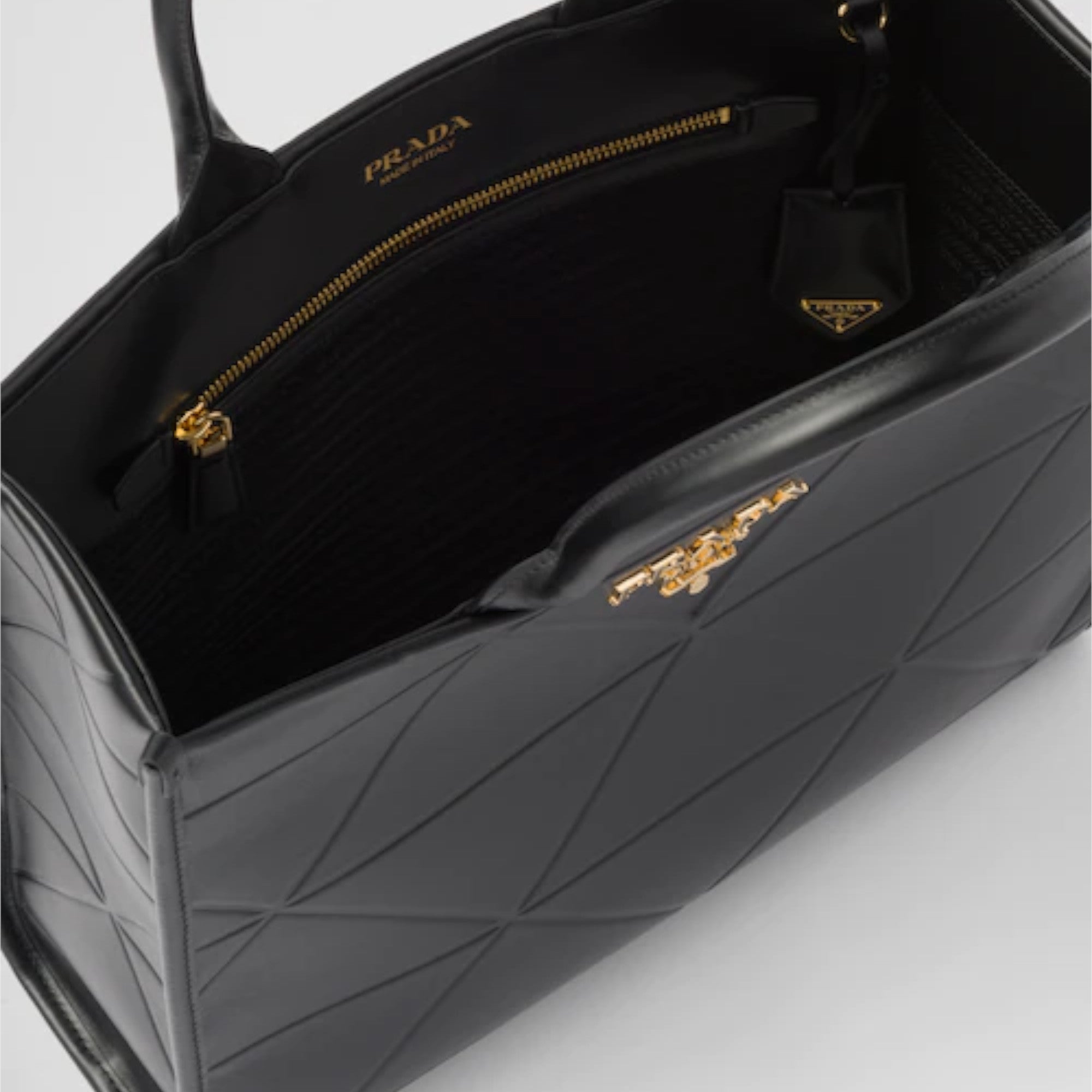 Medium leather PRD Symbole bag with topstitching