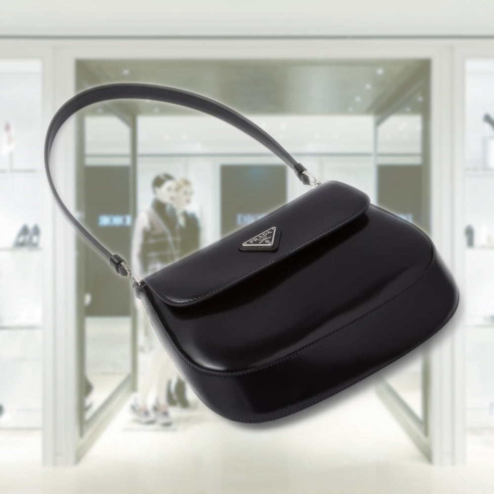PRD Cleo brushed leather shoulder bag with flap