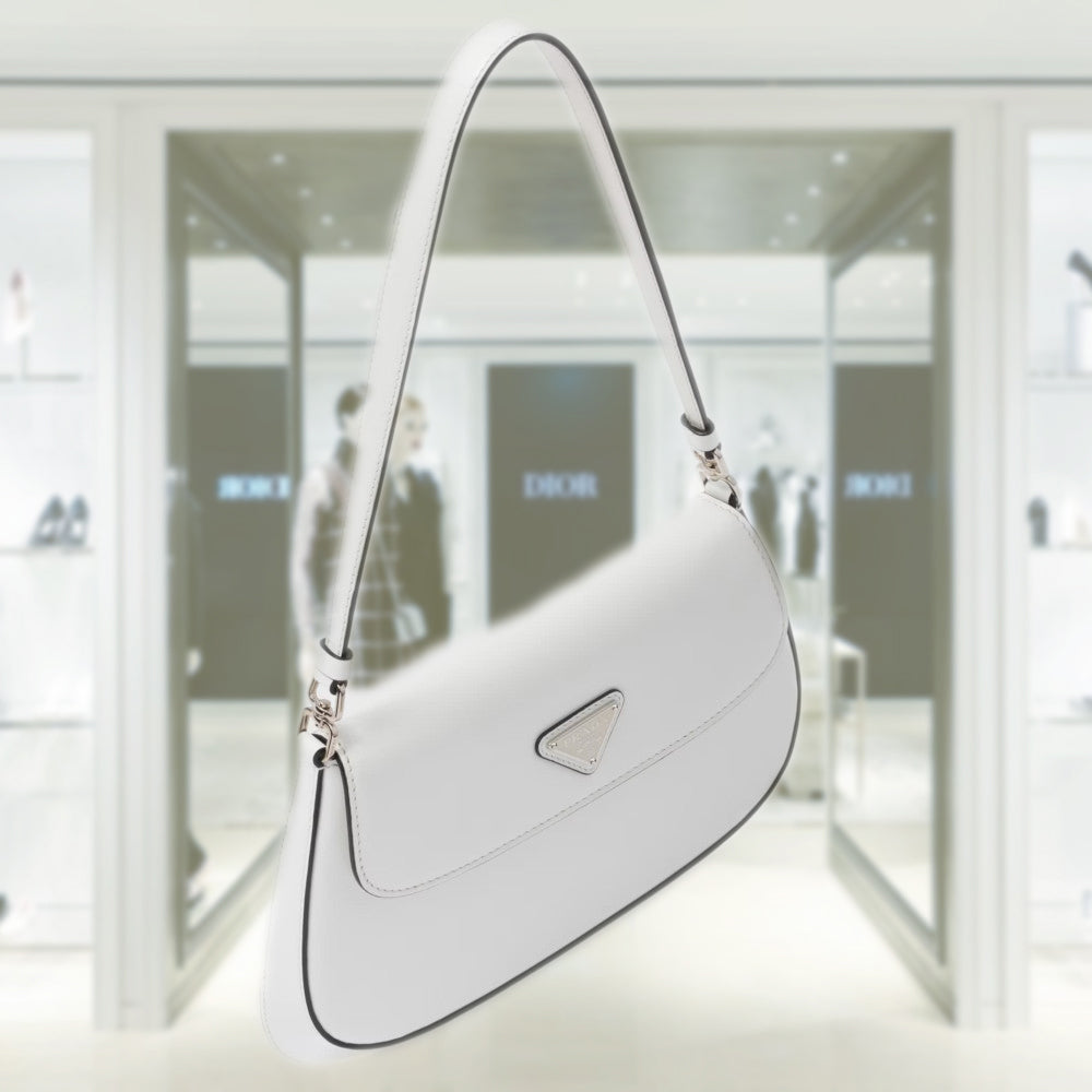 PRD Cleo brushed leather shoulder bag with flap