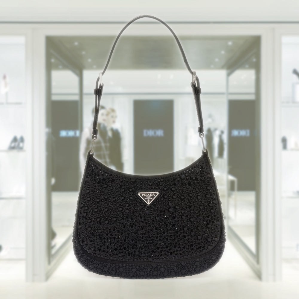PRD Cleo satin bag with crystals