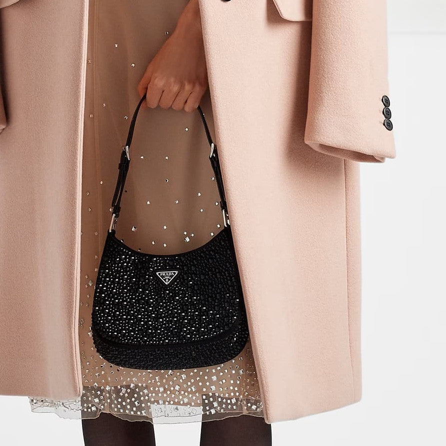 PRD Cleo satin bag with crystals