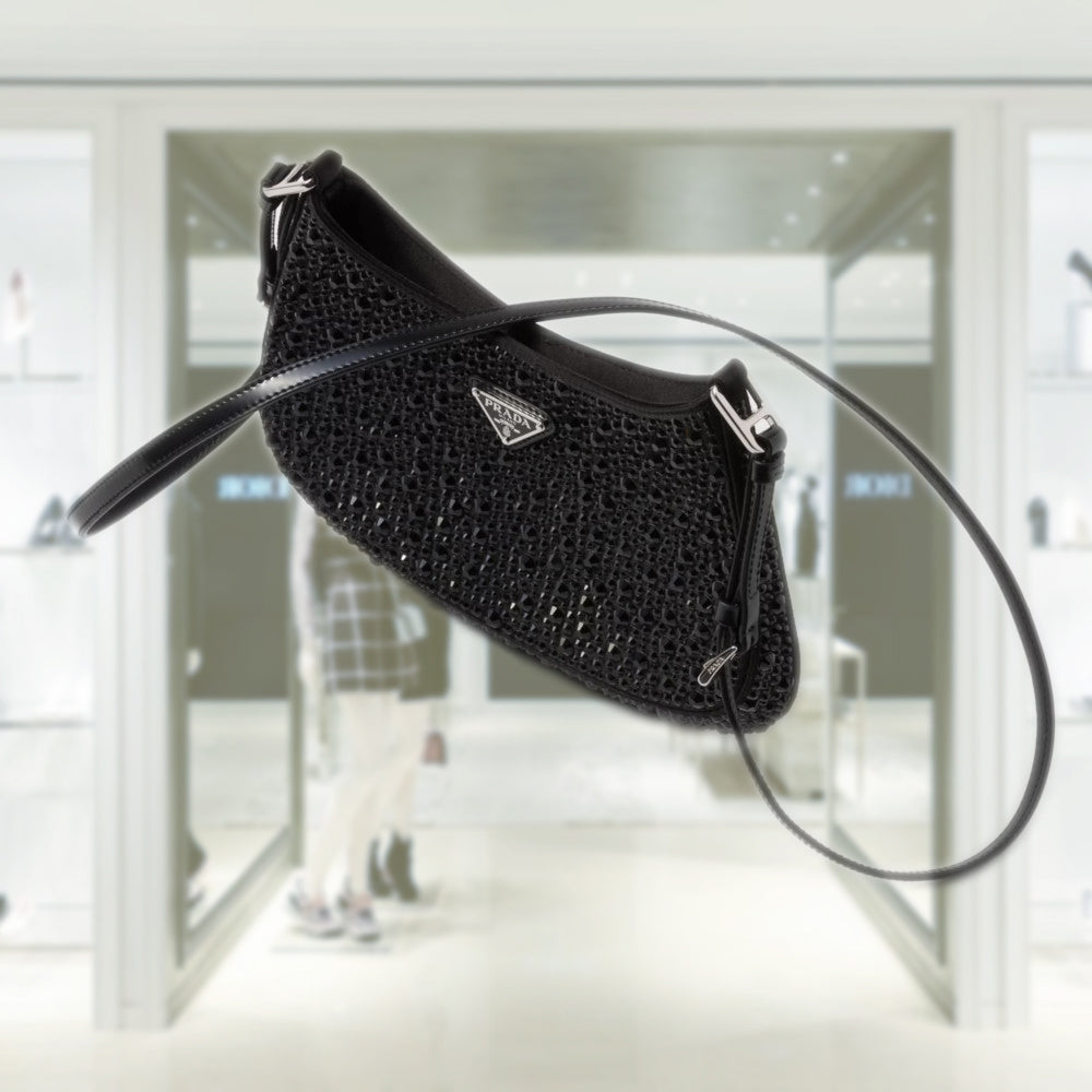 PRD Cleo satin bag with crystals