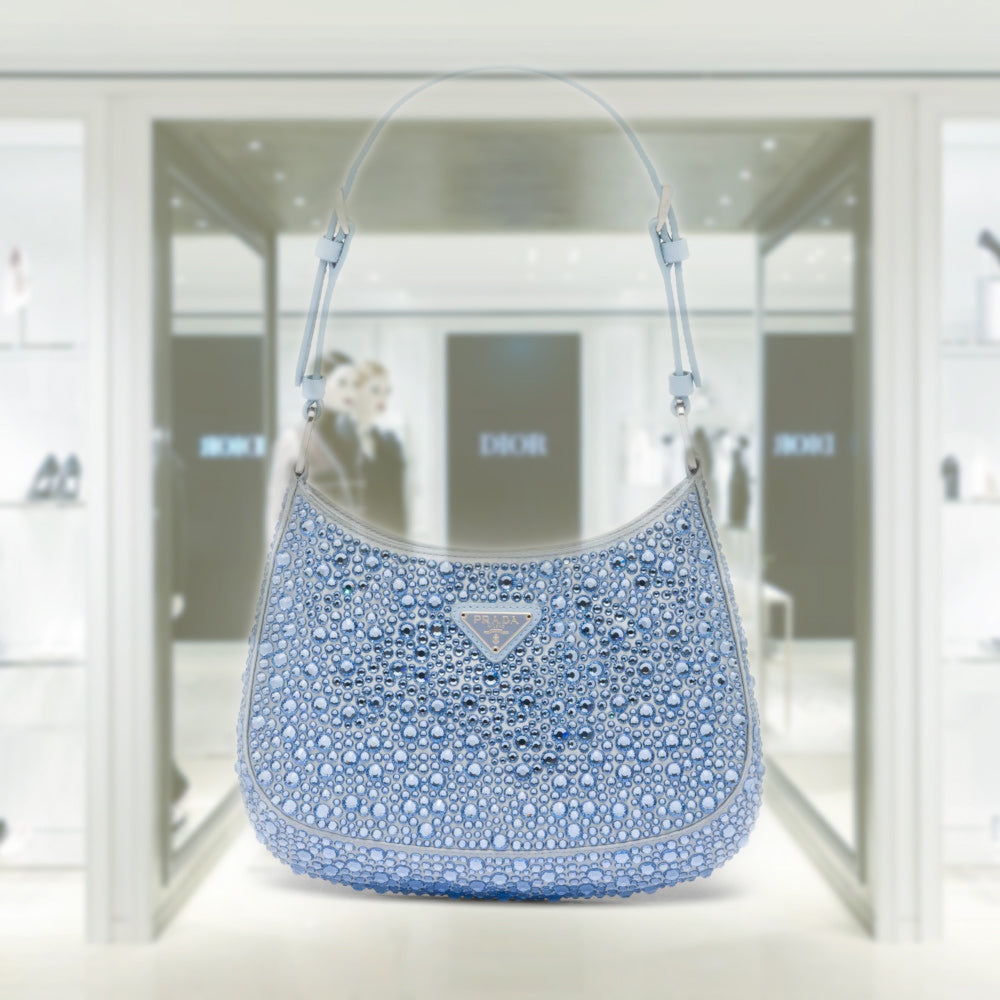 PRD Cleo satin bag with crystals