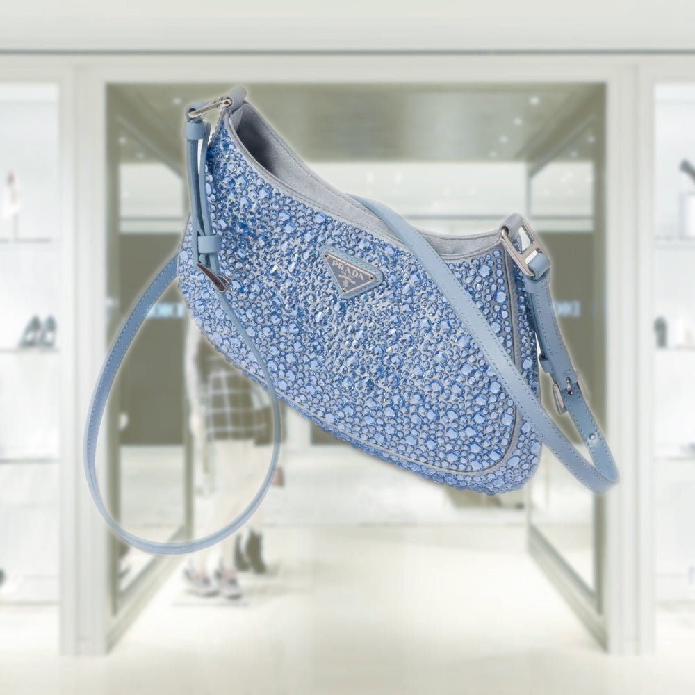 PRD Cleo satin bag with crystals