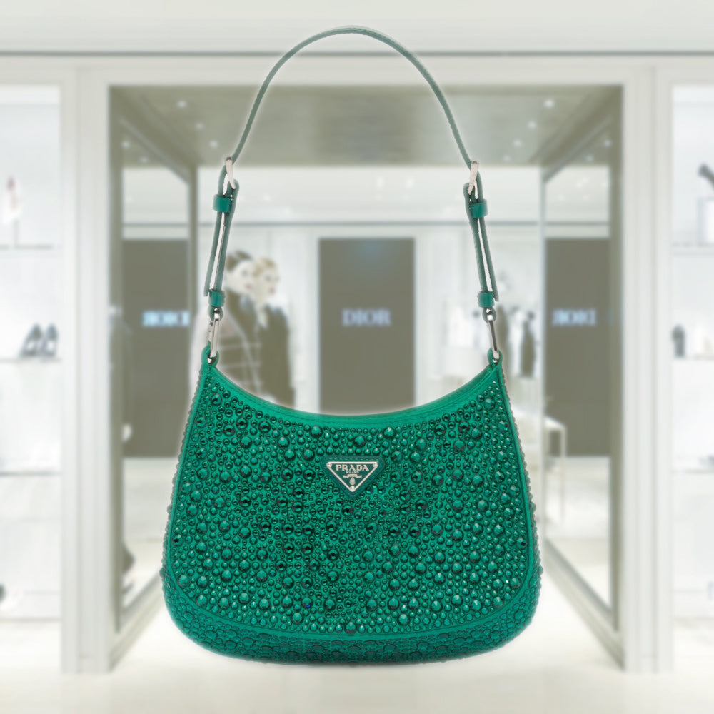 PRD Cleo satin bag with crystals