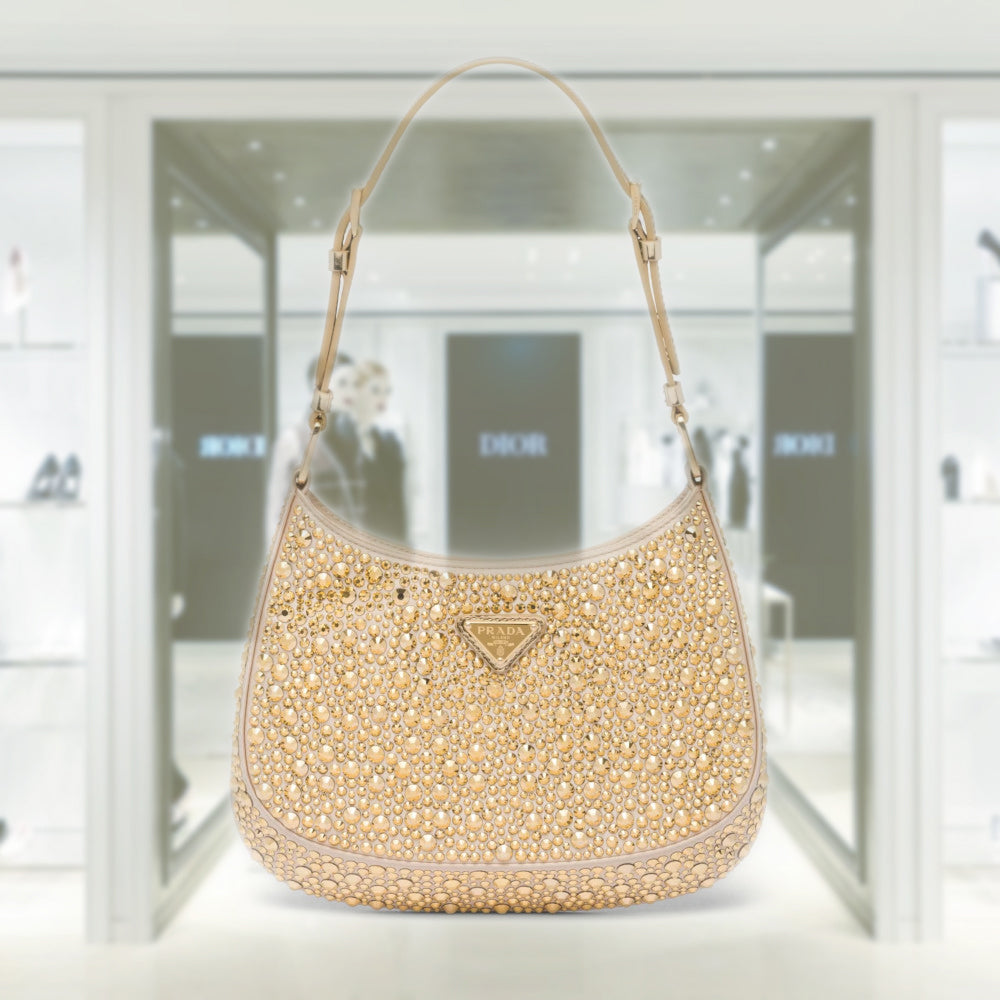 PRD Cleo satin bag with crystals