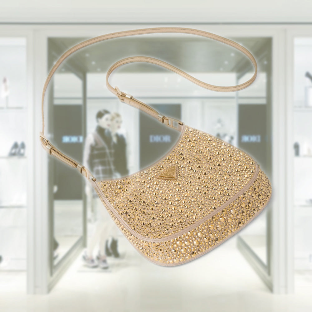 PRD Cleo satin bag with crystals