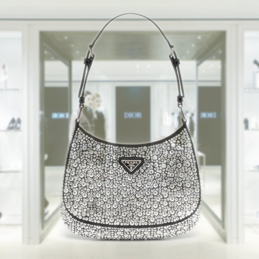 PRD Cleo satin bag with crystals