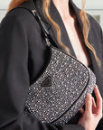 PRD Cleo satin bag with crystals