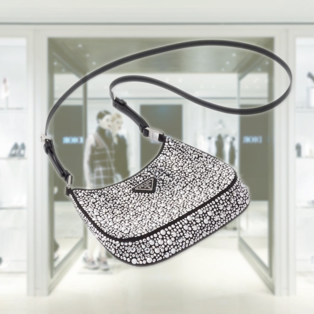PRD Cleo satin bag with crystals