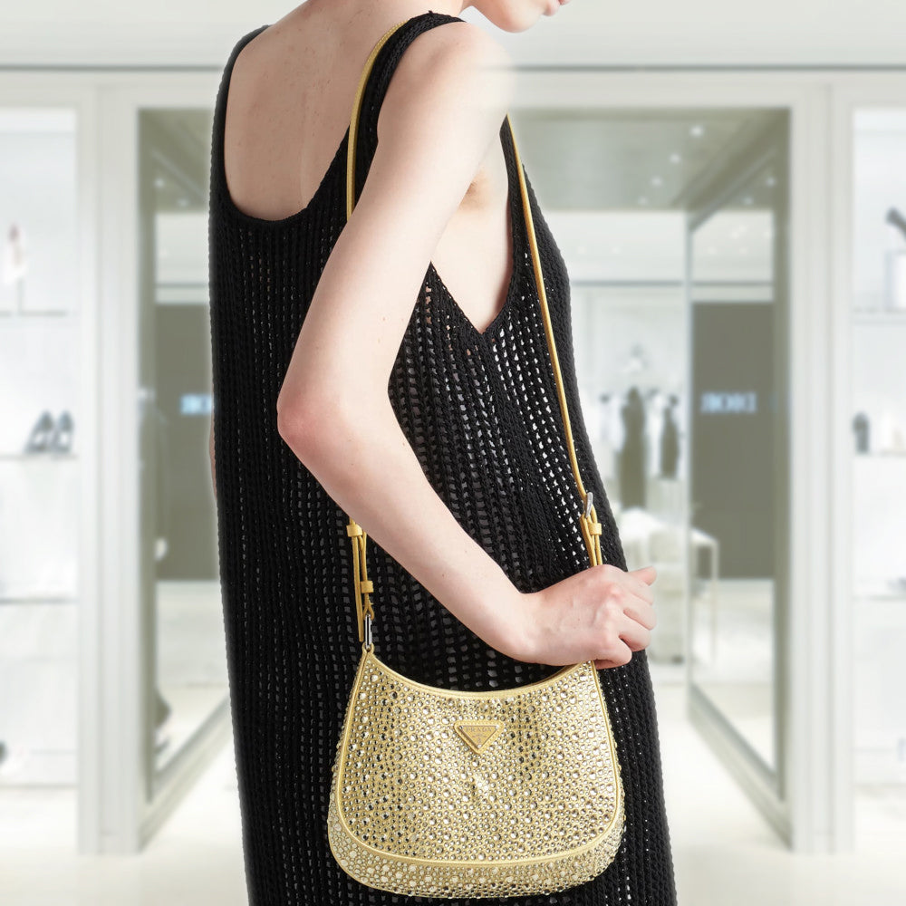 PRD Cleo satin bag with crystals