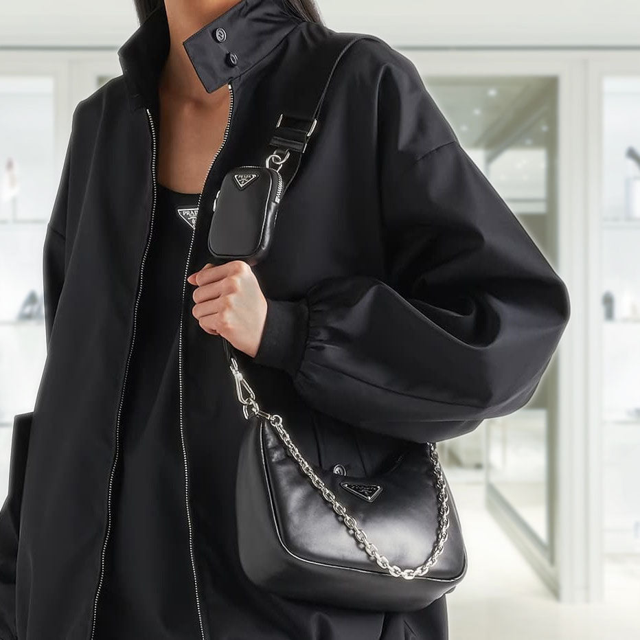 Padded nappa-leather PRD Re-Edition 2005 shoulder bag