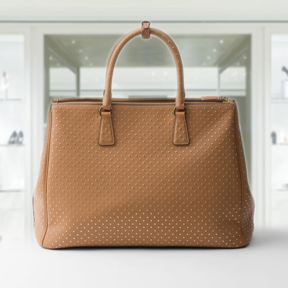 Extra-large PRD Galleria studded leather bag