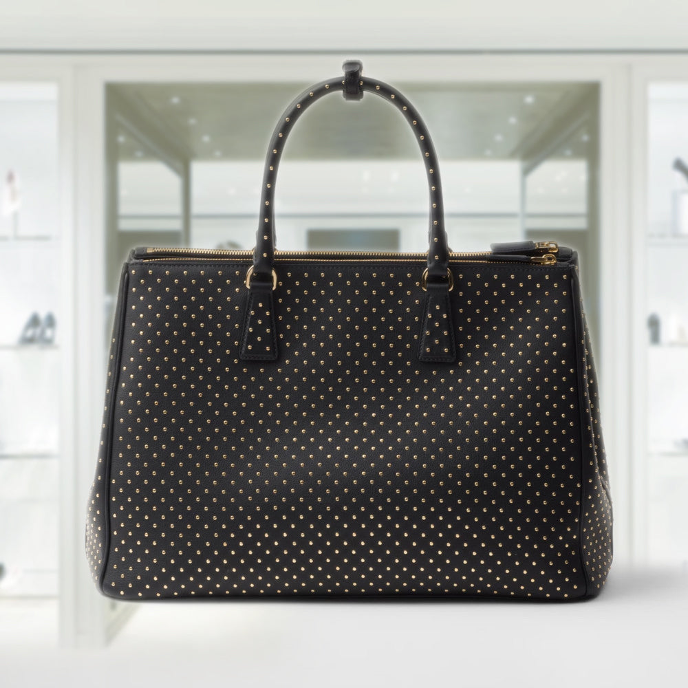 Extra-large PRD Galleria studded leather bag