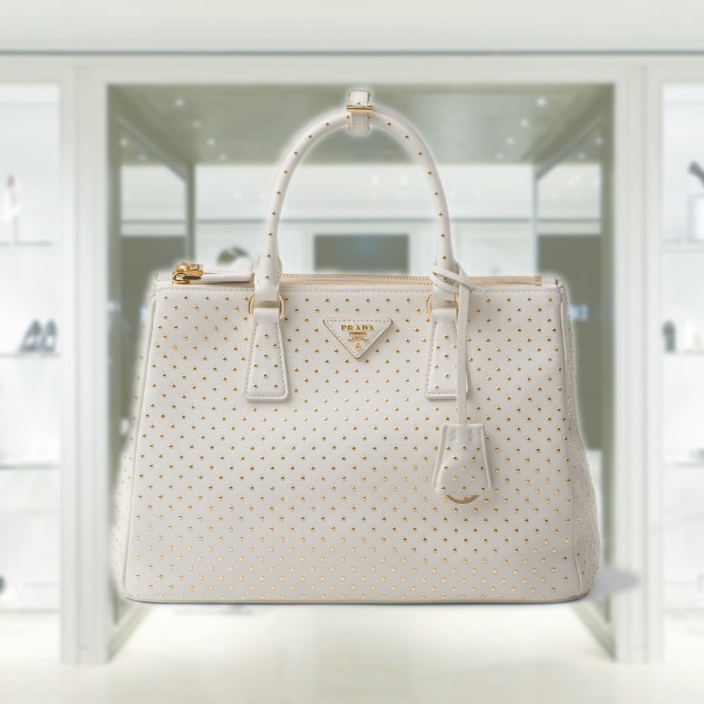 Large PRD Galleria studded leather bag