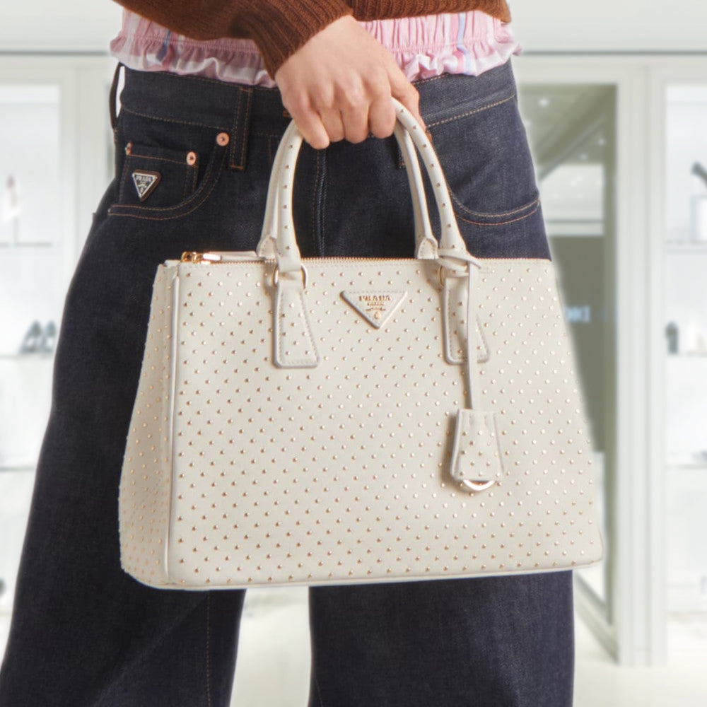 Large PRD Galleria studded leather bag